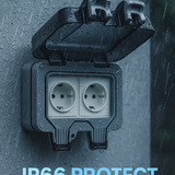 Priza dubla de exterior IP66 - Schuko, rezistenta la apa si praf